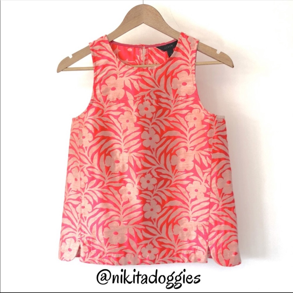 J. Crew Seamed Shell in Plumeria Jacquard Top